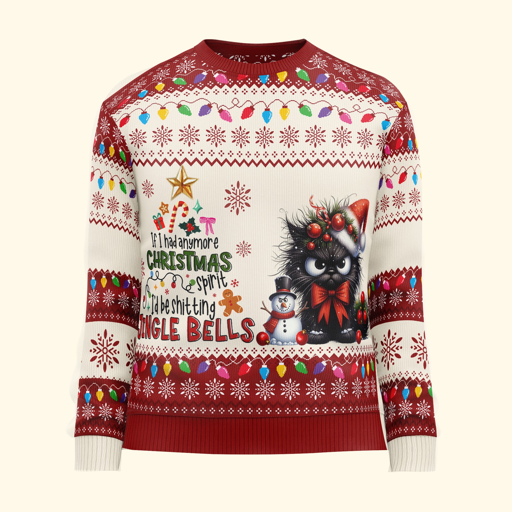 Funny Ugly Sweaters - I'd Be Sh*tting Jingle Bells - For Coworkers, Boss - Personalized Ugly Sweater