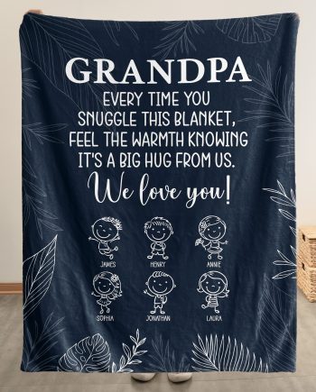 Grandpa From Doodle Grandkids - Personalized Blanket Big Size