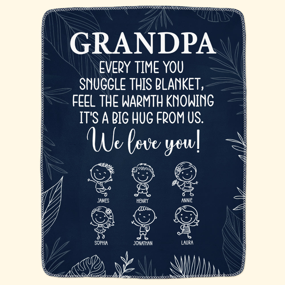 Grandpa From Doodle Grandkids - Personalized Blanket Big Size