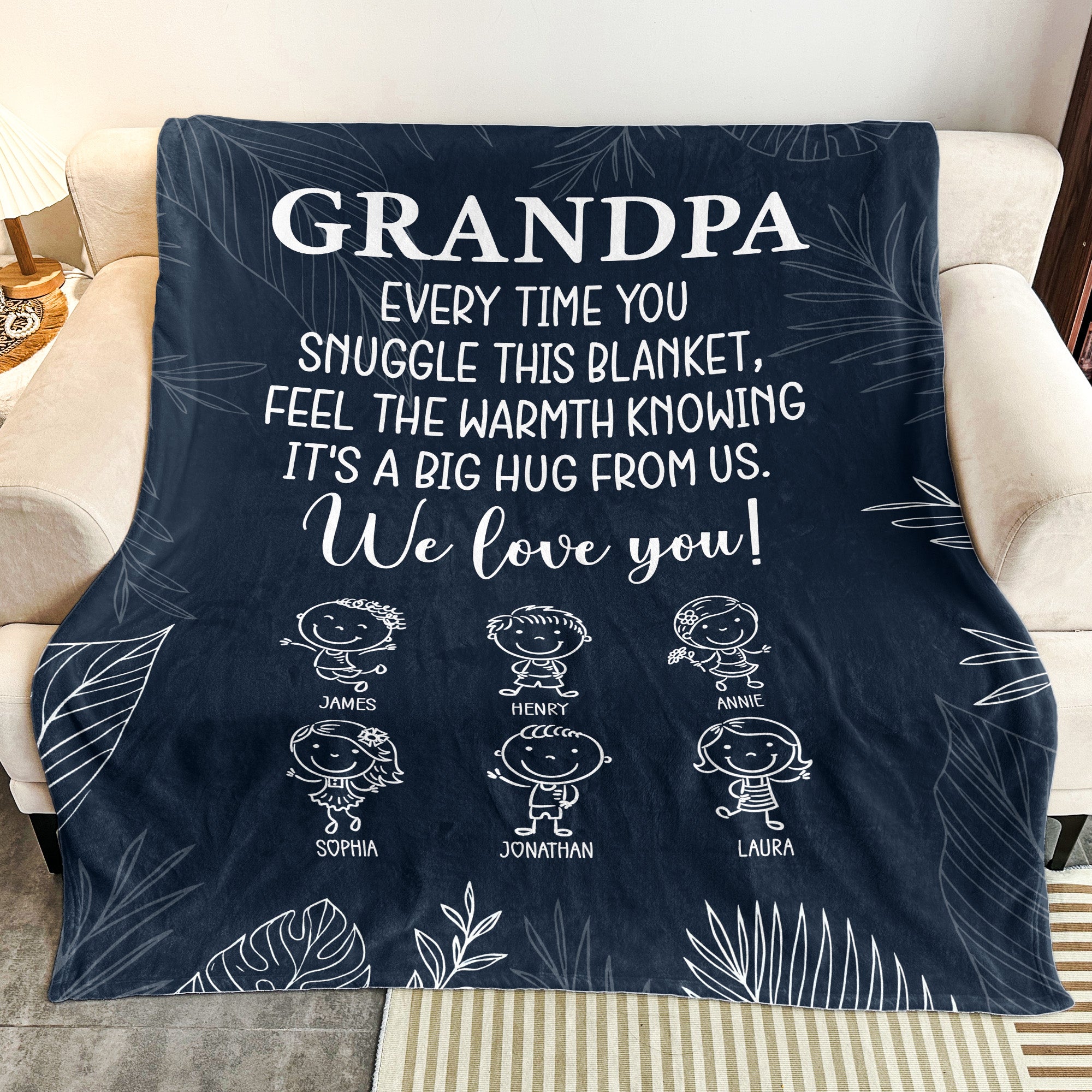 Grandpa From Doodle Grandkids - Personalized Blanket Big Size