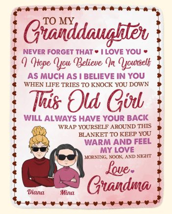 The Love Between Grandma And Granddaughter - Personalized Blanket Big Size
