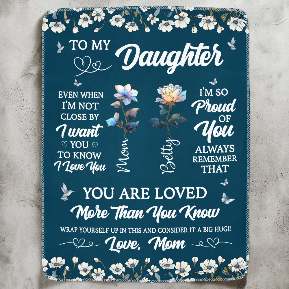 To My Daughter Granddaughter I Love You Birth Flower - Personalized Blanket Big Size